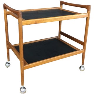 Dyrlund Mid-Century Modern Danish Teak Bar Cart For Sale