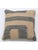 A sand and slate gray stepped block kilim throw pillow by Arteverk, 17 x 17 inches, with a handwoven Afghan wool kilim...