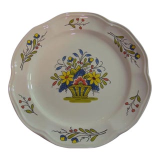 Late 20th Century French Hand Painted Faience Plate by Pornic, Brittany For Sale