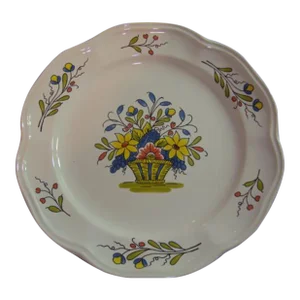 Late 20th Century French Hand Painted Faience Plate by Pornic, Brittany