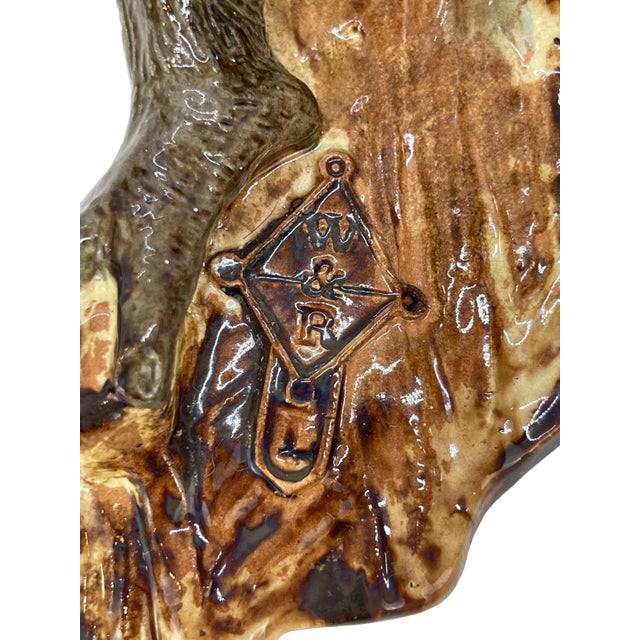 Brown Monumental Majolica Monkey Wall Pocket by Wayte & Ridge, English, Ca. 1880 For Sale - Image 8 of 9