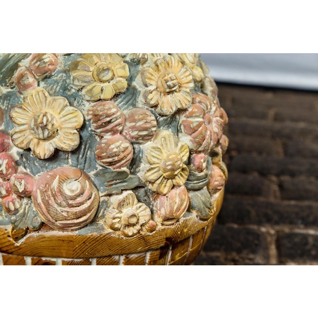 1960s Hand Carved Wood Floral Ball Table by Sarreid Ltd For Sale - Image 5 of 11