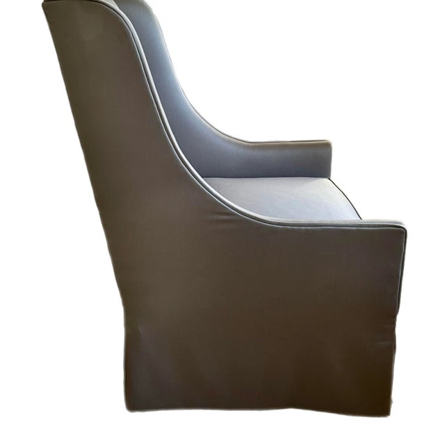 Wood Gregorius Pineo Statement Chairs in Holly Hunt Fabric For Sale - Image 7 of 15