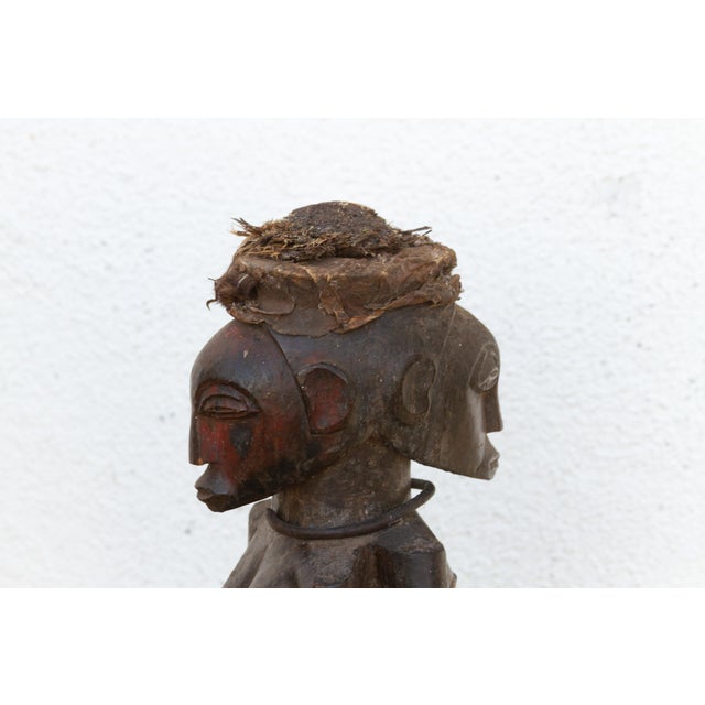 Early 20th Century Janus Two Faced Carved Figure For Sale - Image 4 of 11