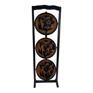 Vintage Wooden Folding Plant Stand / Display Rack With Bird & Floral Carvings