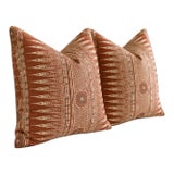 Lee Jofa Indian Zag in Paprika- A 22 Pair of Pillows For Sale