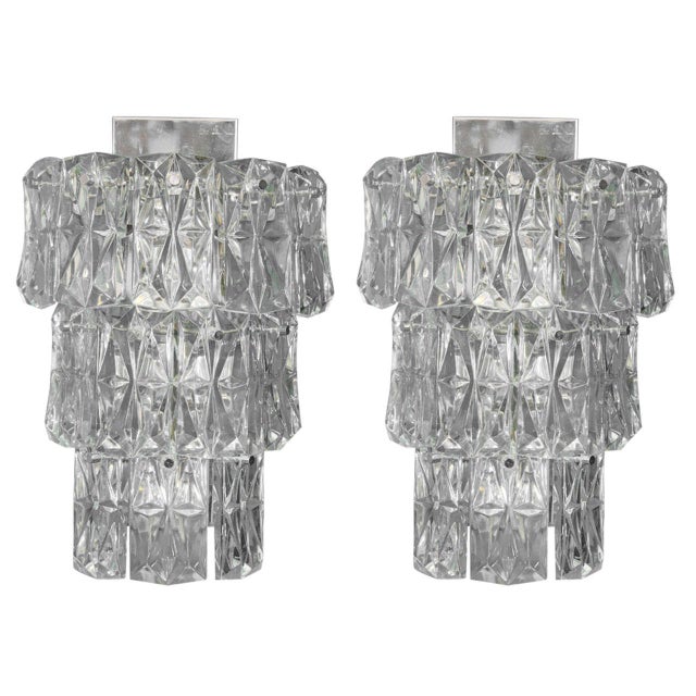 Kinkeldey Mid Century Large Three Tier Sconces - a Pair For Sale In Philadelphia - Image 6 of 6