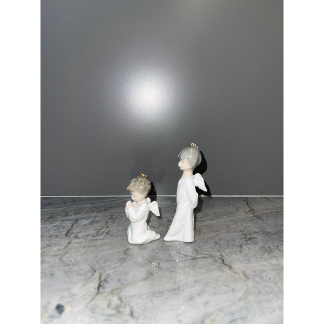 Lladro Lladro Mini Angels Porcelain Hanging Figurines - Set of 2 For Sale - Image 4 of 5