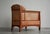 Wood Vintage Art Deco Chair in Oak and Cognac Leather, 1980s For Sale - Image 7 of 14