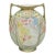 Antique Nippon Art Nouveau Hand Painted Porcelain Pink Flower Twin Handle Vase For Sale