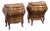 Mid 20th Century Rococo Italian Style Olive Wood Nightstands, Pair For Sale