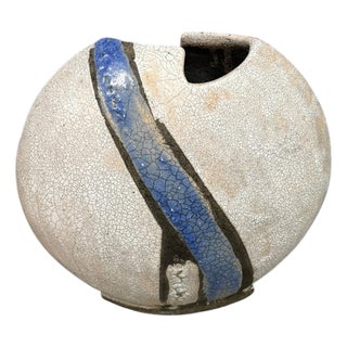 British Studio Pottery Raku Vessel, 1980s For Sale
