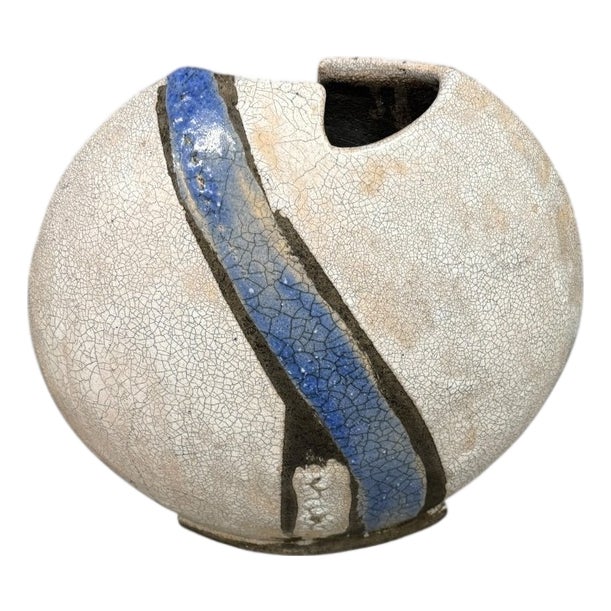 British Studio Pottery Raku Vessel, 1980s For Sale