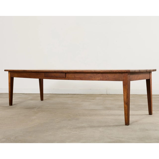 French Provincial 19th Century Country French Provincial Oak Farmhouse Dining Table 9.75 Ft For Sale - Image 3 of 18