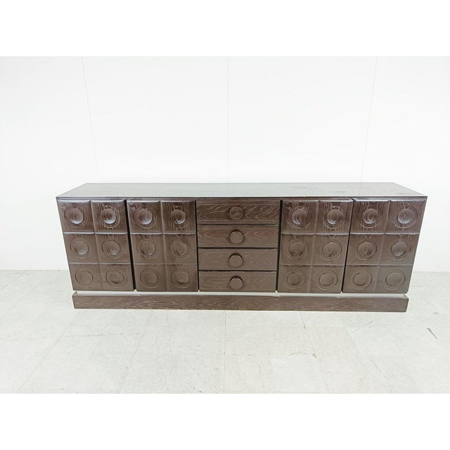 Brutalist Graphical Credenza, 1970s For Sale - Image 4 of 12