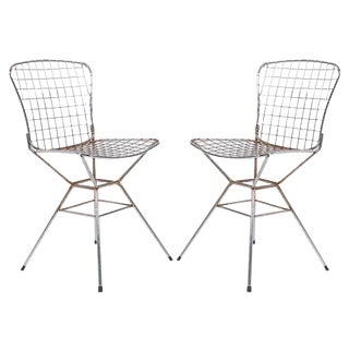 Architectural Steel Wire Chairs, 1970s, Set of 2 For Sale