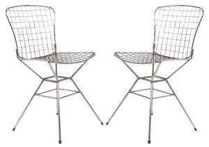 Architectural Steel Wire Chairs, 1970s, Set of 2