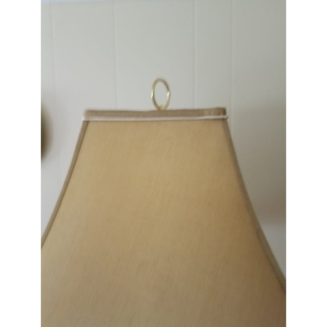 Metal Vintage Solid Brass Table Lamp With Square Shade – Classic Traditional Elegance For Sale - Image 7 of 12