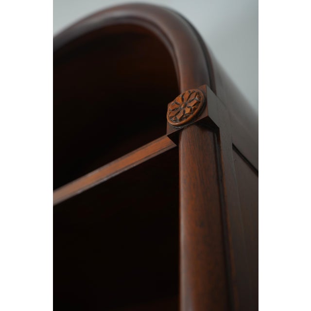 Brown Baker Mahogany Dome Top Open Bookcase For Sale - Image 8 of 16