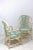 Mid Century Modern pair of sophisticated stylish bone lacquered rattan Willow and Reed Armchairs with labels, designed by...