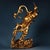 This striking gilt bronze sculpture depicts Kui Xing, the traditional deity of examinations and literature. The figure is...