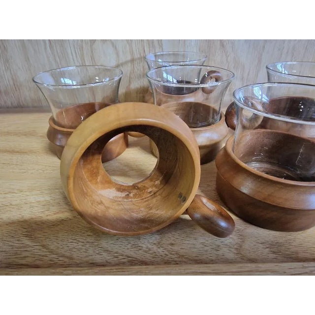 Vintage Cups in Teak, Set of 6 For Sale - Image 3 of 5