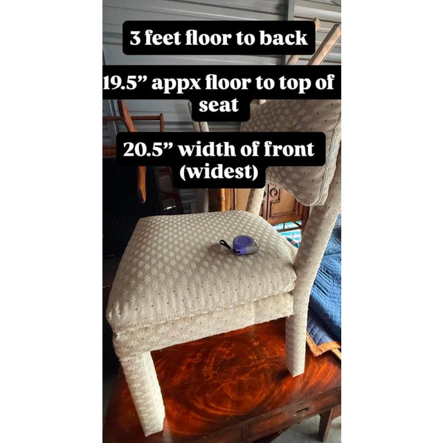 Great condition. Heavy and well made. Milo Baughman style 3 feet floor to back 19.5" appx floor to top of seat 20.5" width...