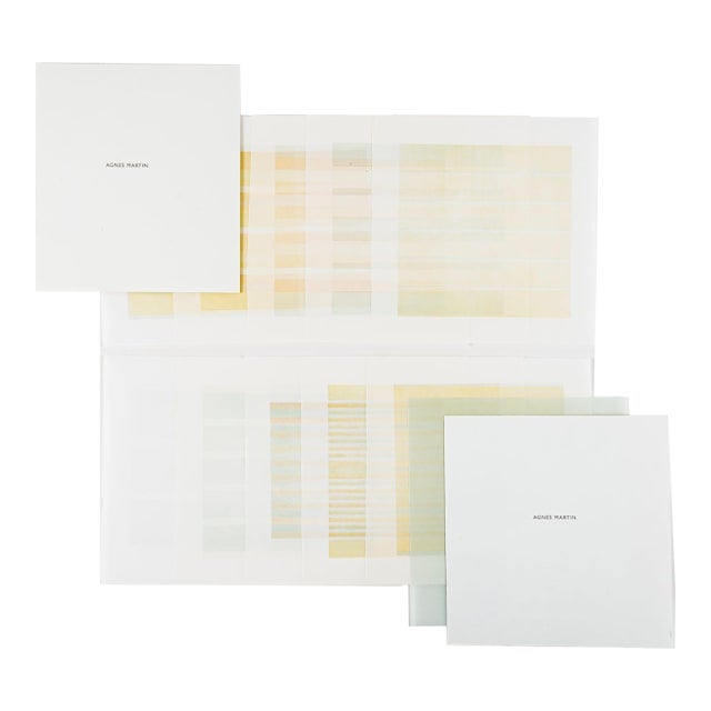Agnes Martin Limited Edition Lithograph Print Set of 10, Minimalist Abstract Wall Art, 1990s For Sale
