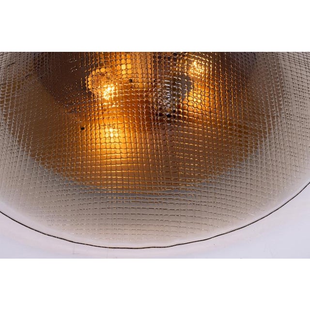 Metal Vintage Glass Flush Mount from Peill & Putzler, Germany, 1970s For Sale - Image 7 of 12