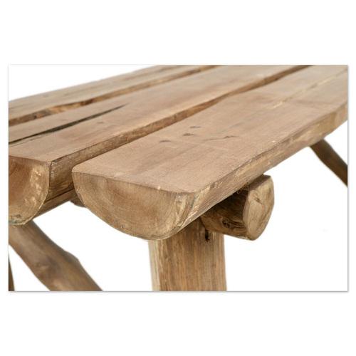 Vintage Rustic Log Bench For Sale - Image 6 of 8
