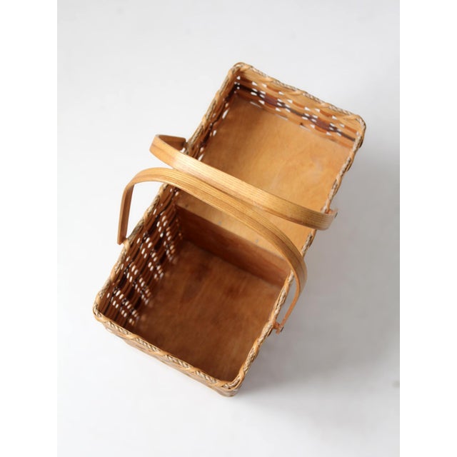 Vintage Splint Weave Stair Basket For Sale - Image 10 of 12