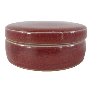 Wally Schwab Pacific Nw Studio Art Pottery Red Stoneware Round Jar With Lid For Sale