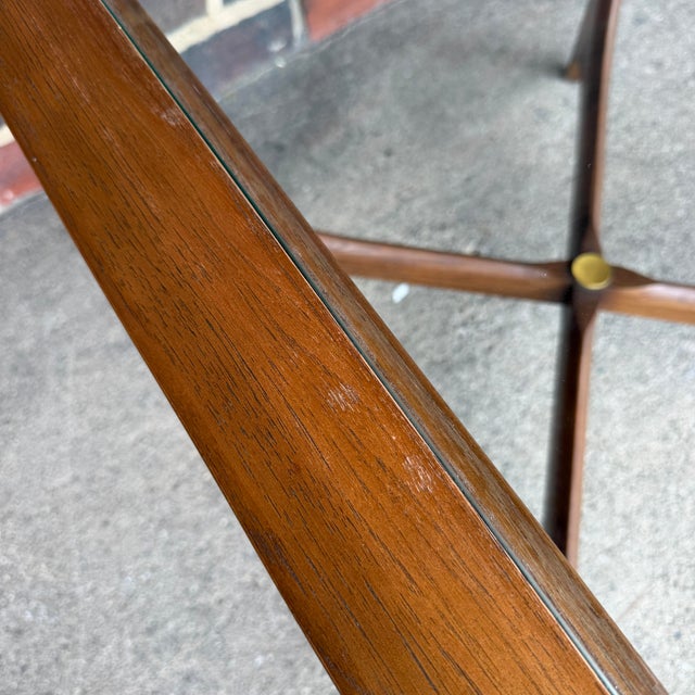1960s Lane Silhouette Sculptural Walnut & Glass End Table by Andre Bus For Sale In Cleveland - Image 6 of 12
