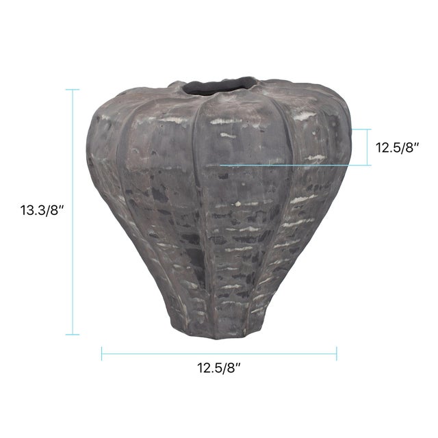 Gray Cinder Vase Large For Sale - Image 8 of 10