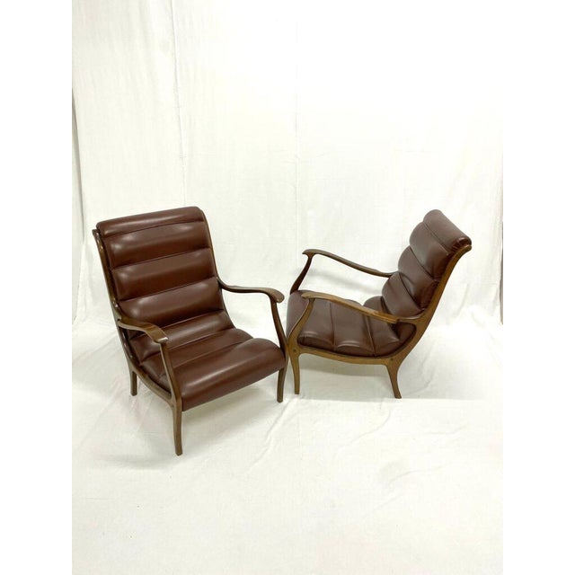 Living Room Chairs with Ribbed Backrests by Ezio Longhi for Elam, Italy, 1960s, Set of 2 For Sale - Image 4 of 7
