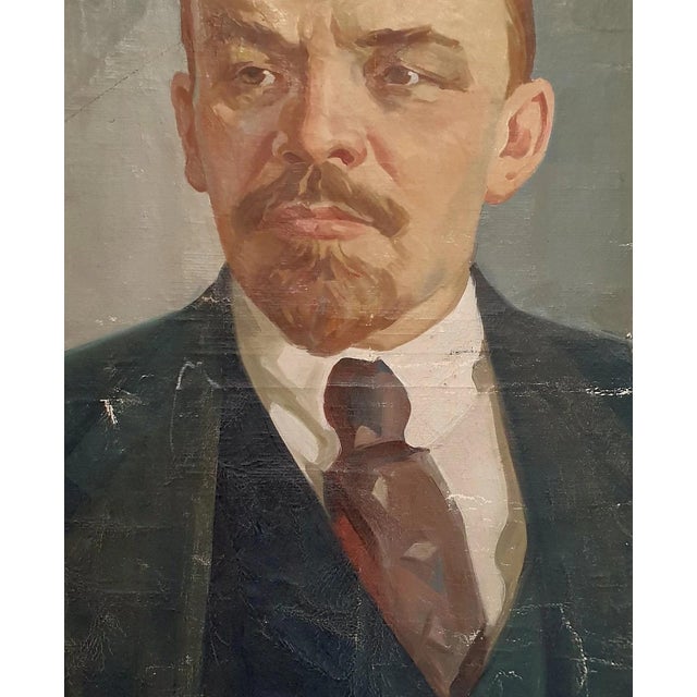 Vladimir Lenin Portrait Painting, Original Soviet Socialist Art, Ukrainian Artist 96-79 For Sale - Image 4 of 6