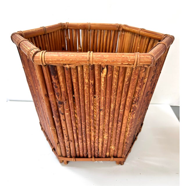 Vintage Bamboo Planter Cachepot For Sale In Louisville - Image 6 of 8