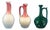 19th Century Art Nouveau Majolica Ceramic Jugs attributed to Sarreguemines or Lunéville, France, Set of 3 For Sale