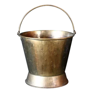 Late 19th Century Large Brass Coal Bucket With Handle