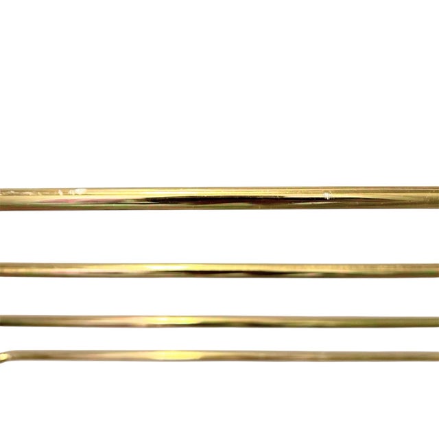 Vintage Hollywood Regency MCM Heavy Brass Freestanding Floor Towel Rack Shelf For Sale In Tampa - Image 6 of 9