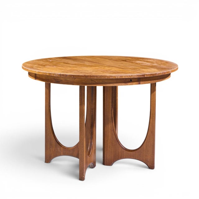 Brown Broyhill Brasilia Mid Century Dining Table With 1 Leaf For Sale - Image 8 of 10