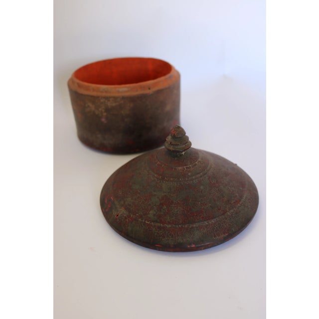 1920s 1920s Painted Wood Box With Lid From India For Sale - Image 5 of 7