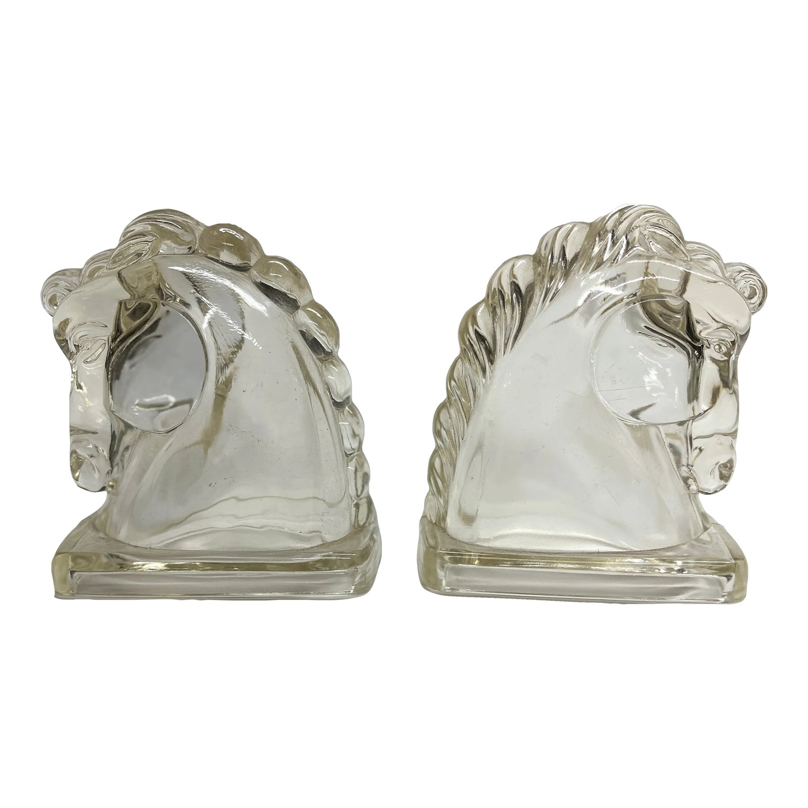 Vintage Art Deco Glass Horse Bookends a Pair Chairish