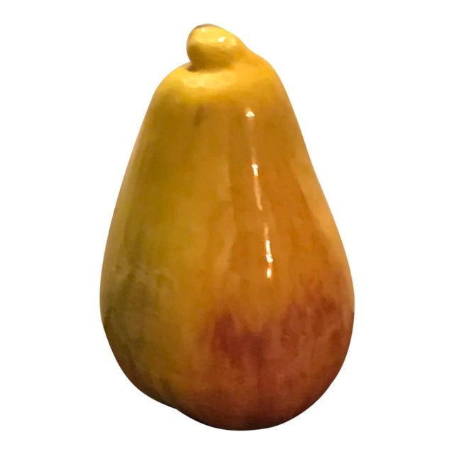 Vintage Italian Ceramic Pear Figurine For Sale