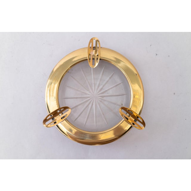 Art Deco Ashtray Brass and Cut Glass, 1920s For Sale - Image 13 of 14