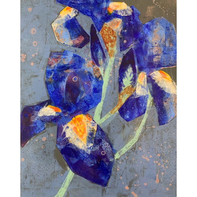Anna Masiul-Gozdecka, Blue Irises, 2023, Acrylic on Canvas For Sale - Image 4 of 5
