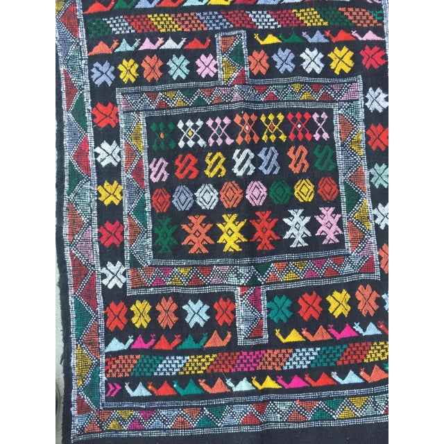 1980s Moroccan Vintage North African Black Tribal Kilim Rug For Sale - Image 5 of 11
