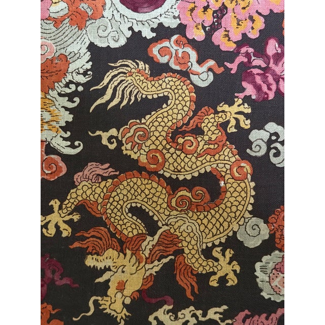 Schumacher Schumacher 178053 Magic Mountain Dragon Aubergine Linen Blend Fabric 3 Yards For Sale - Image 4 of 7