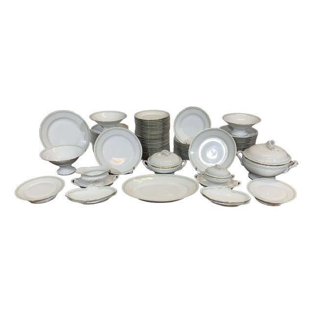 Limoges Porcelain Dinner Service by J.B. Tricard et Cie, Set of 95 For Sale
