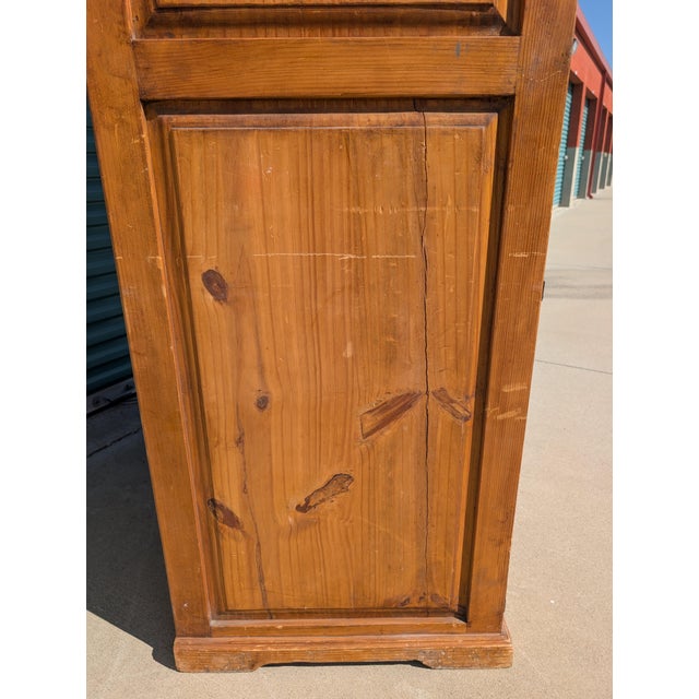 Vintage Mexican Solid Wood Armoire With Handcrafted Iron Hardware For Sale - Image 17 of 17